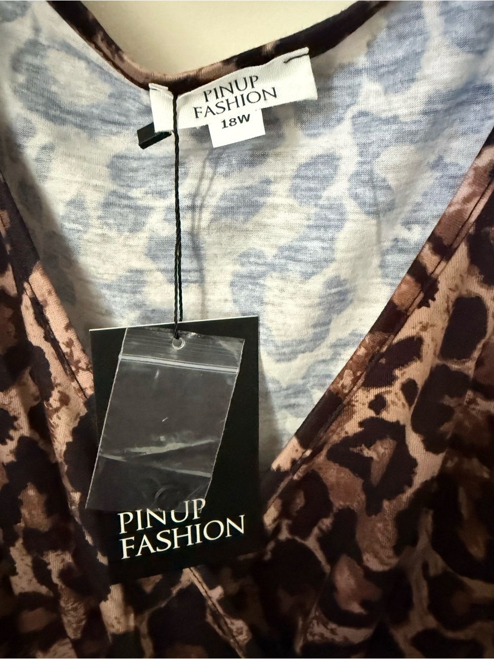 Pinup Fashion Brown Animal Print Dress- Brown & Black
